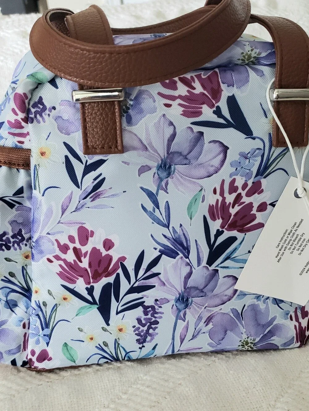 Floral Lunch Tote Bag. Insulated